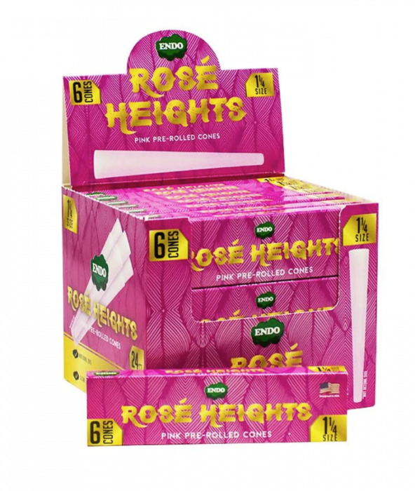 Endo Pink - 1 1/4 Size Pre-Rolled Cones - (24 Packs x 6 Cones) - MK Distro