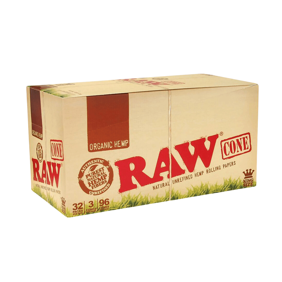 Raw - Organic Cones - Rolling Papers - (Box of 32 x Pack of 3)