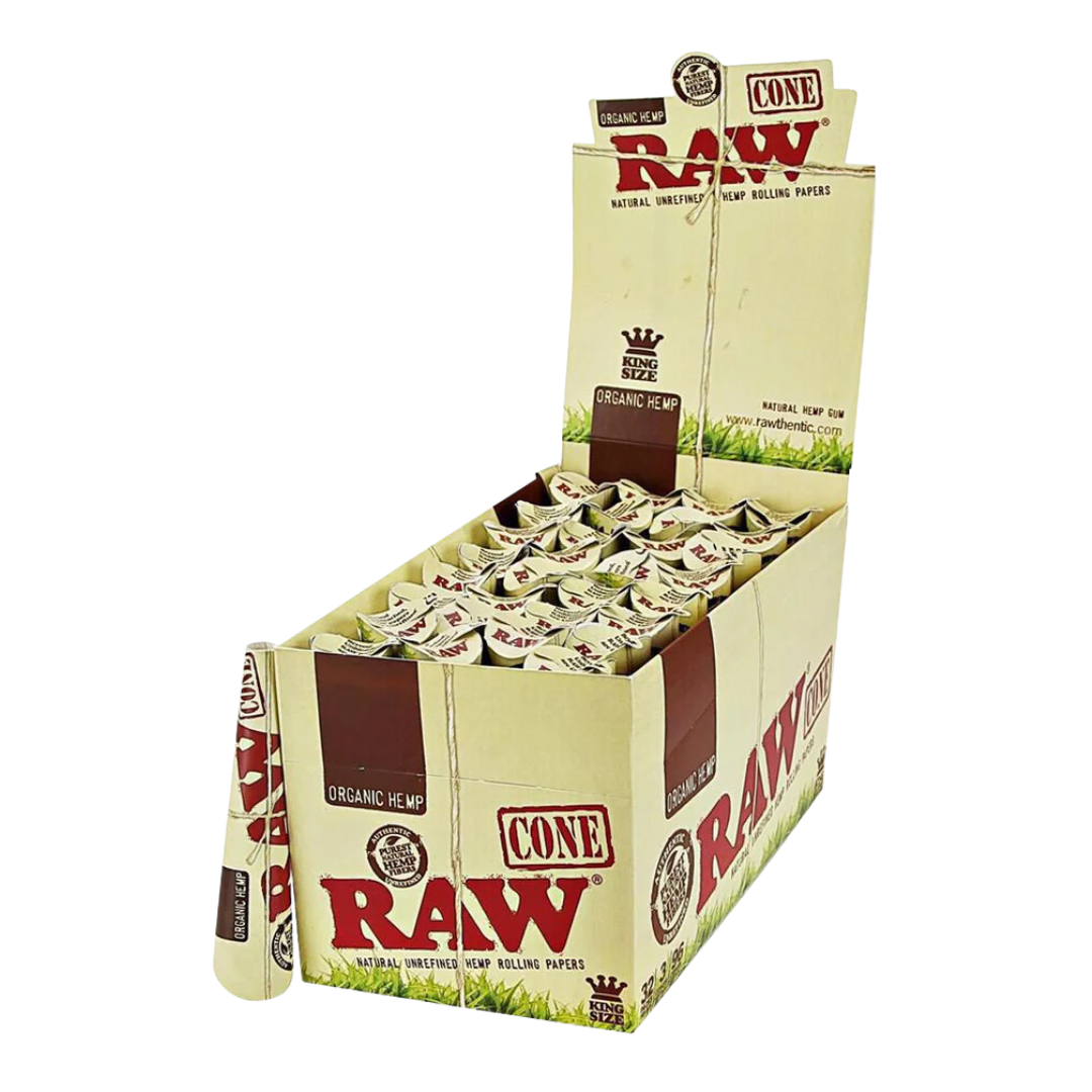 Raw - Organic King Size -  Cones(Pack of 32) - MK Distro