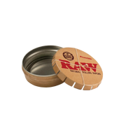 Raw Round Pop-Top Metal Tin - Rolling Storage