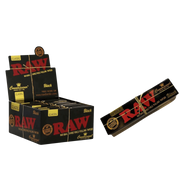 Raw - Black Paper - Connoisseur - 1 1/4 Size - (Box of 24 with 50 Tips) - MK Distro