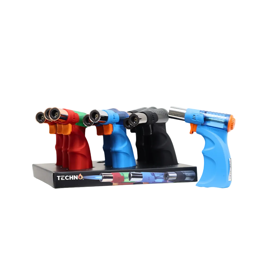 Techno Torch Rubber Finish (19060A) - Refillable Lighters (Display of 9)