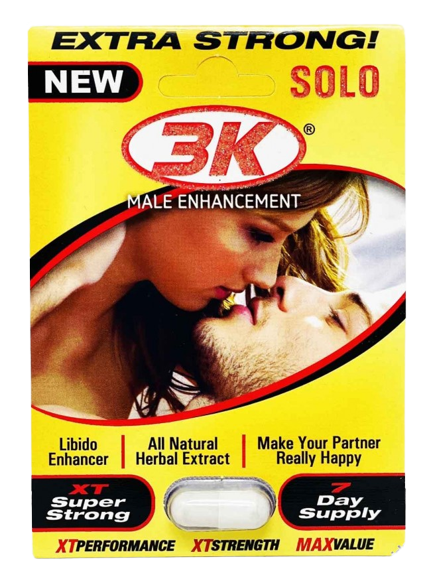 3K Solo Male Enhancement Extra Strong - (Box of 24) - MK Distro