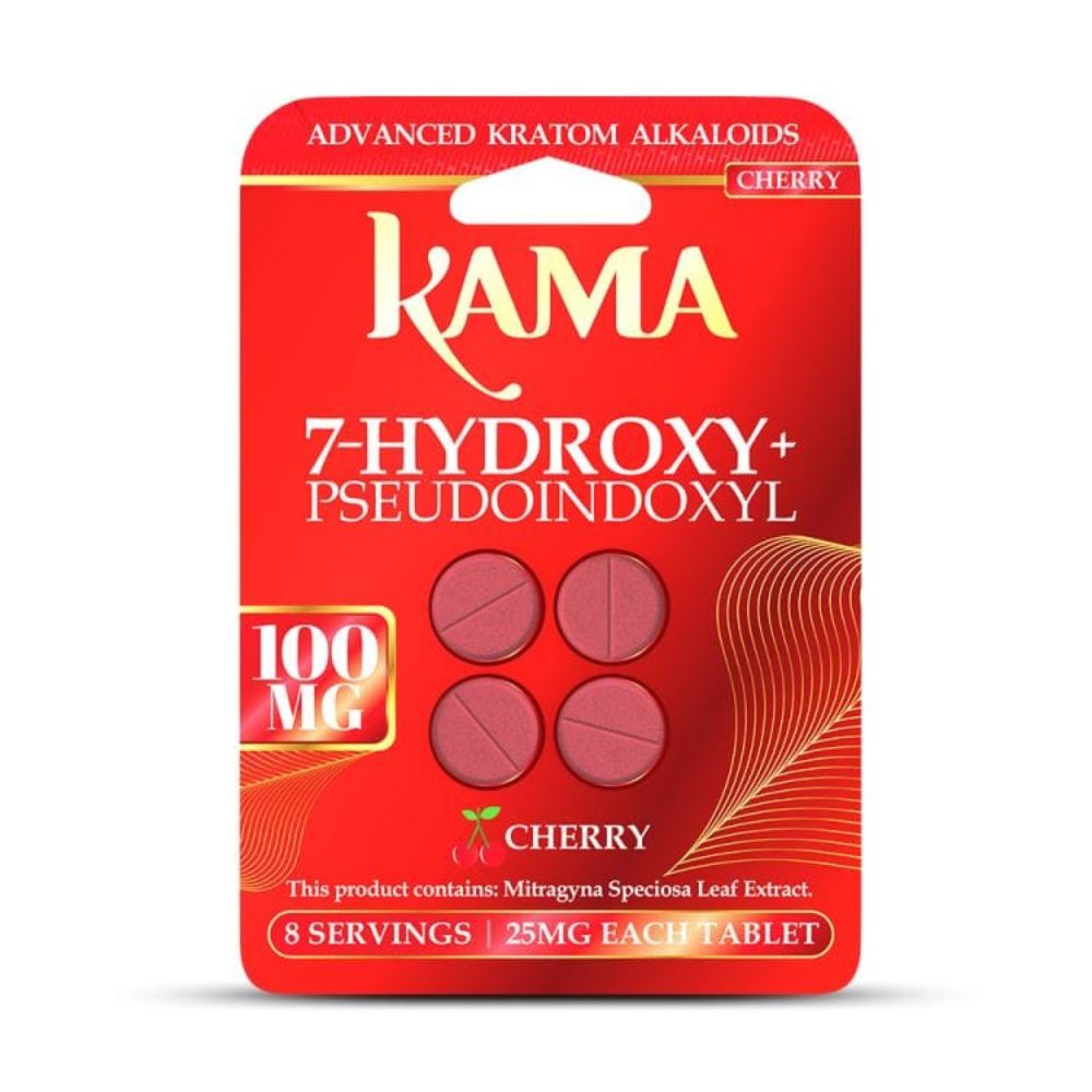 Kama - 7 Hydroxy + Pseudoindoxyl Tablets (25mg x 4ct) - Kratom Capsules(Single) - MK Distro