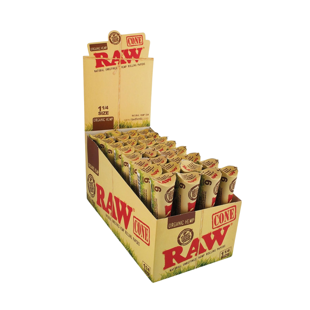 Raw - Organic Cones - Rolling Papers - (Size 1 1/4) - MK Distro