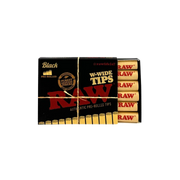 Raw - Classic Pre Rolled Tips - Black Wide - (Box of 20 x Pack of 18) - MK Distro