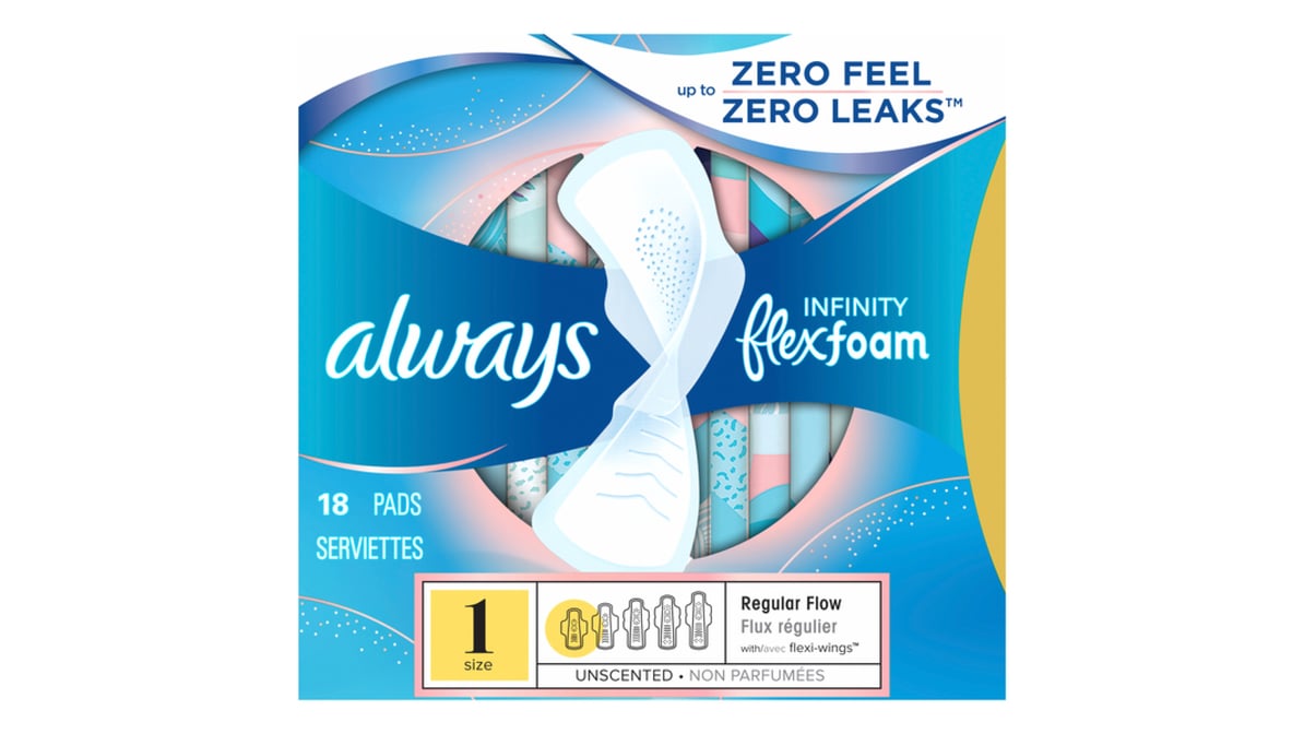 Always - Infinity Flex Foam with Wings Size 1 (Pack of 18) - MK Distro
