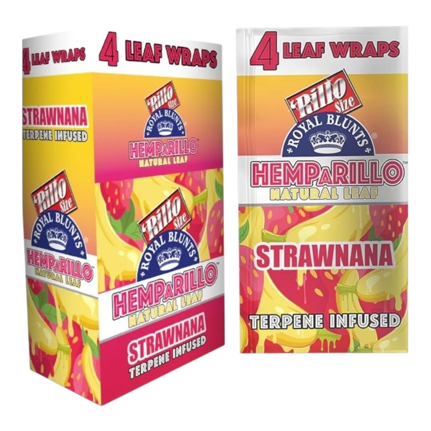 Royal Blunts - Hemparillo Leaf Wraps - Blunt/Hemp Wraps(25 Packs x 4 Wraps) - MK Distro
