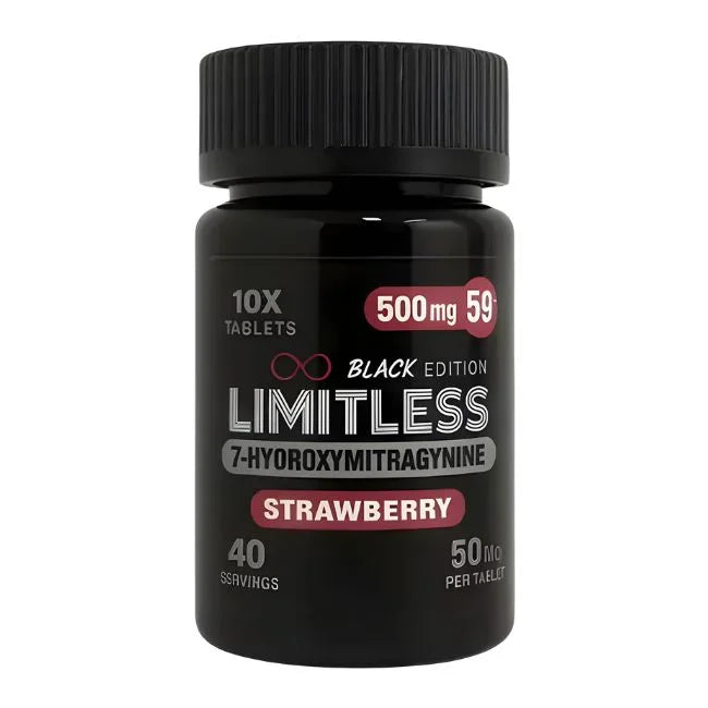 Limitless - Black Edition 7-Hydroxymitragynine Capsules - (50mg x 10 Capsules) - MK Distro