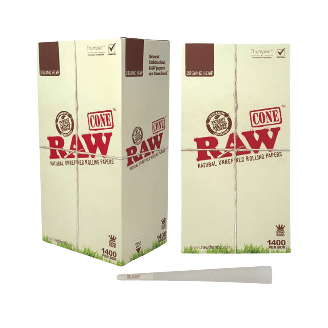 Raw - Organic Cones - King Size - (Box of 1400)
