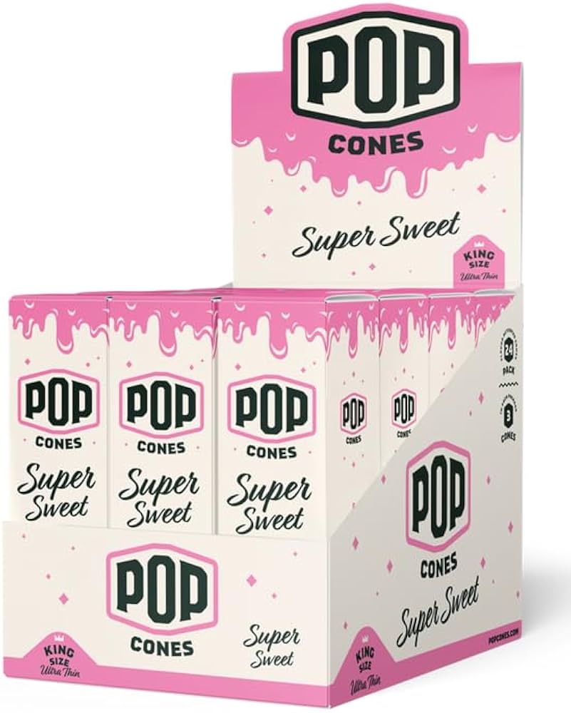 POP Cones - Ultra Thin King Size- Cones (24 Packs x 3 Cones) - MK Distro