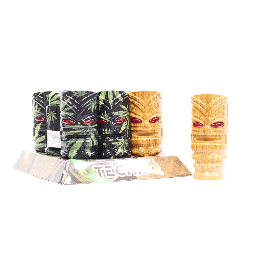 Techno Torch Tiki With Light-Up Eyes (19081T) - Refillable Lighters (Display of 9)