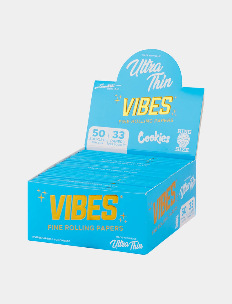 Vibes x Cookies - Ultra Thin 1 1/4 Size - Rolling Papers (50 Packs x 33 Papers) - MK Distro