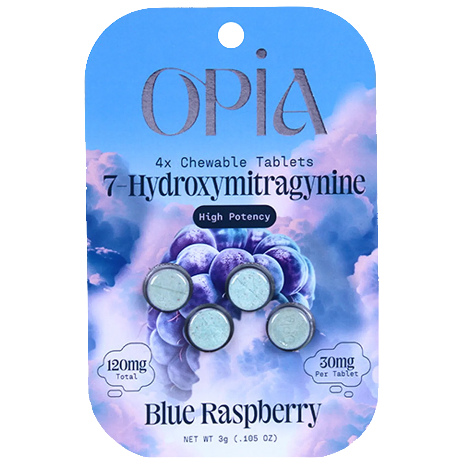 Opia - 7-Hydroxymitragynine Tablets (30mg x 4ct) - Kratom Capsules (Single)