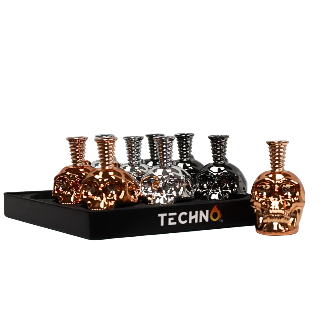 Techno Torch Skull Design (1017A/B/C) - Torch Lighters (Display of 9)