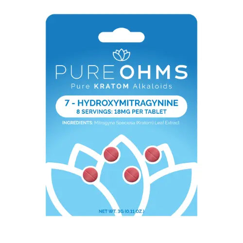 Pure OHMS - 7-Hydroxymitragynine Tablets (18mg x 4ct) - Kratom Capsules (Single) - MK Distro