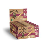 Zig Zag - 70's Mini Unbleached - Cones (12 x 24 Cones) - MK Distro