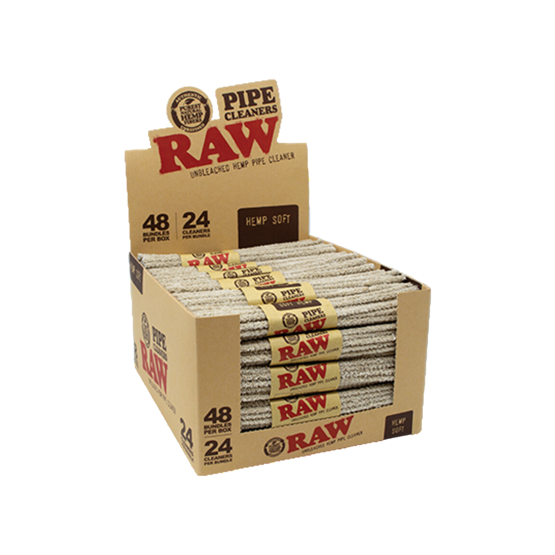 Raw - Classic Unbleached Hemp Soft Bristle Pipe Cleaners - (48 x 24 Fibers) - MK Distro