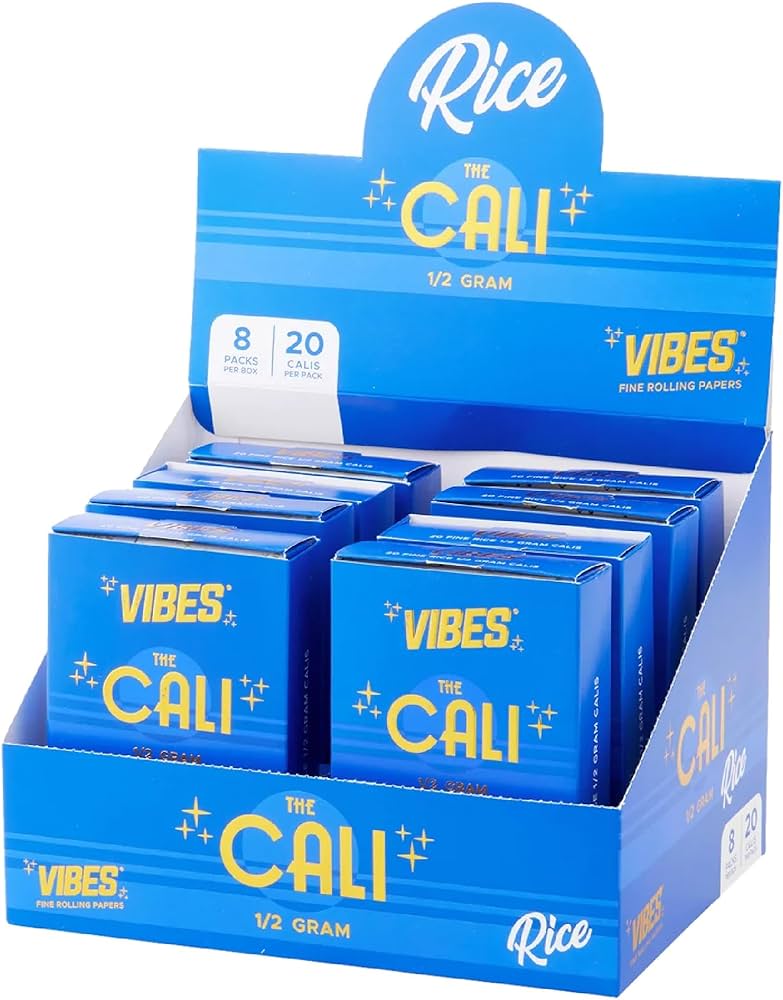 Vibes - Rice 1/2gm Cali  - Rolling Papers (8 Packs x 20 Calis) - MK Distro