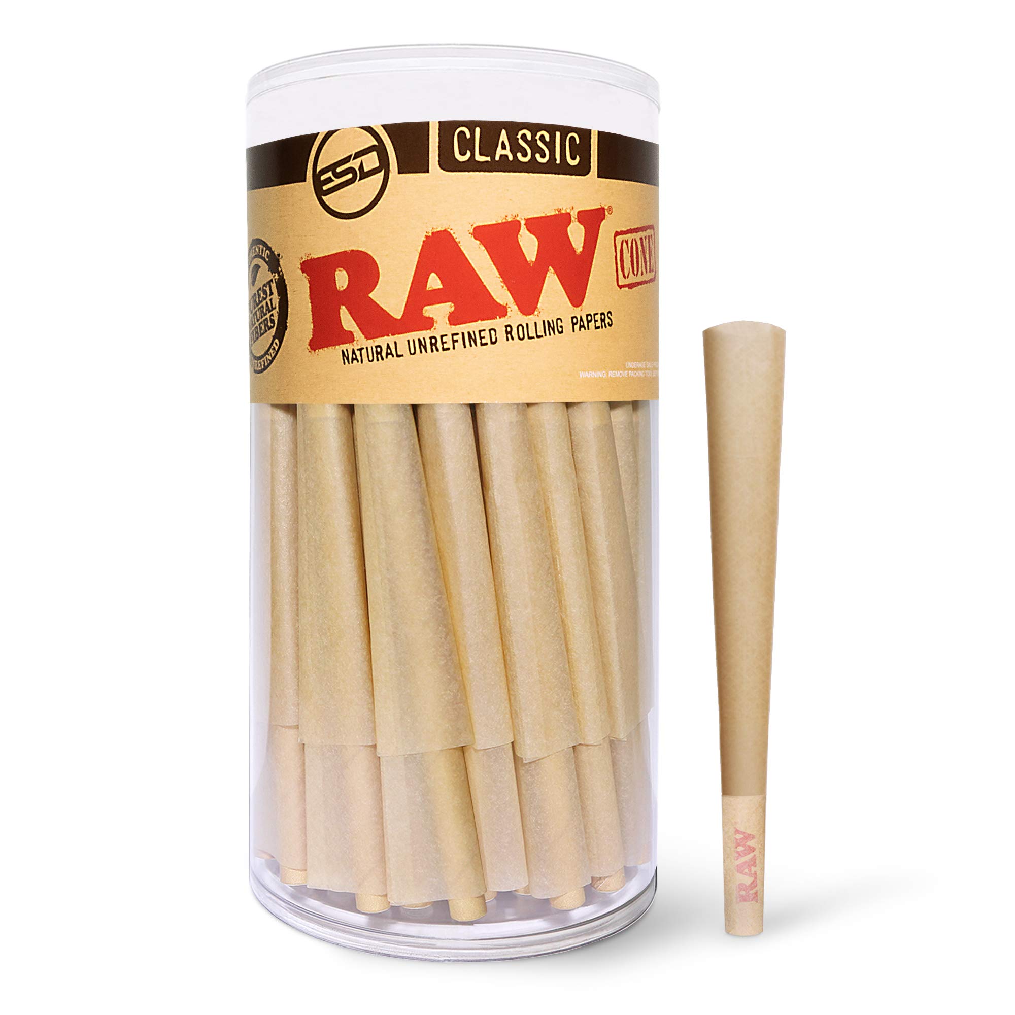 Raw - Classic King Size Cones (Jar of 100) - MK Distro