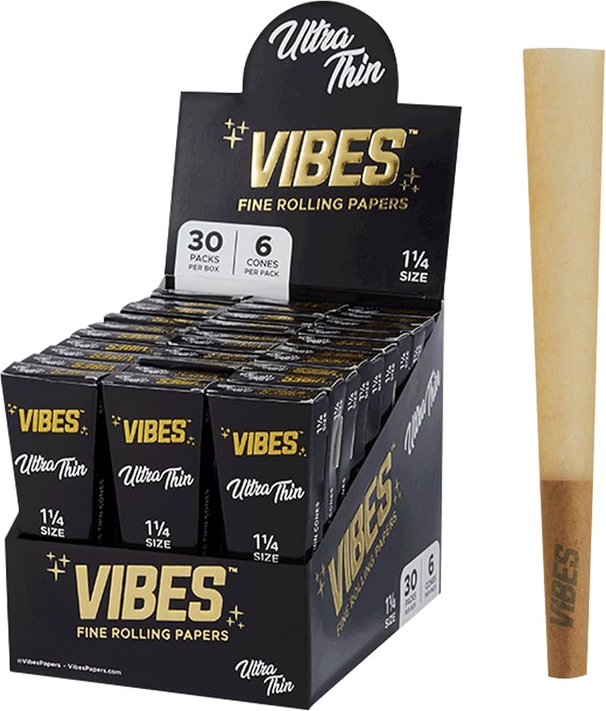 Vibes - Ultra Thin 1 1/4 Size - Cones (30 Packs x 6 Cones) - MK Distro