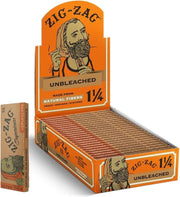 Zig Zag - 1 1/4 Size Unbleached Booklet Display - Rolling Papers (24 x 50 Papers)