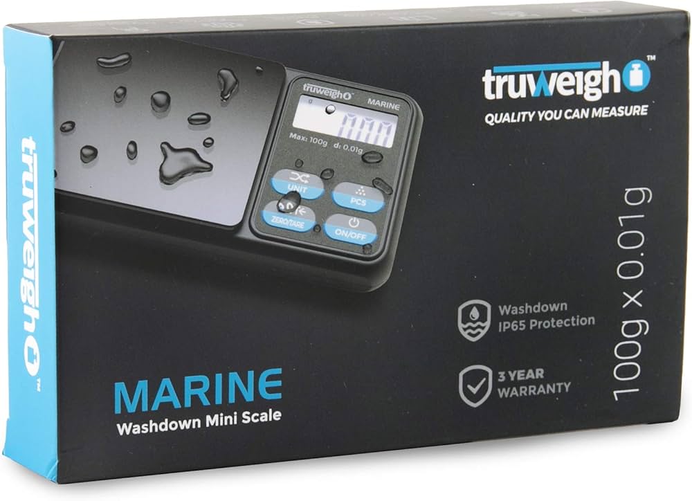 Truweigh Marine Ip65 Rated Wash down Mini - Scales (100g x 0.01g) - MK Distro