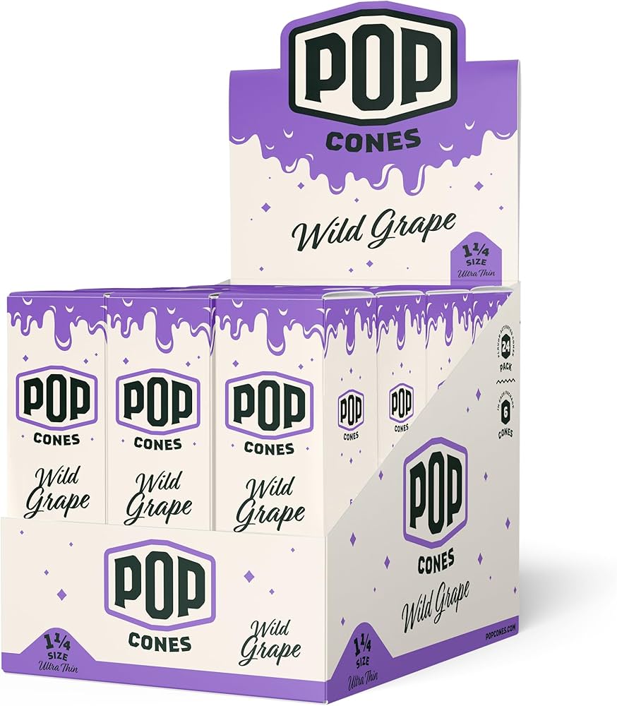 POP Cones - Ultra Thin 1 1/4 Size - Cones (24 Packs x 6 Cones) - MK Distro