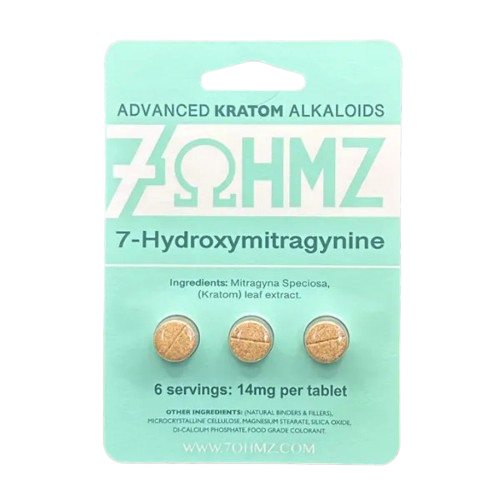 7 Ohmz - 7-Hydroxymitragynine Tablets (14mg x 3ct) - Kratom Capsules (Single) - MK Distro