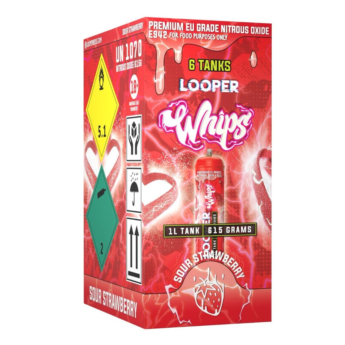 Looper - Whip Cream Chargers – N2O Tanks (615g, 1 L) - MK Distro