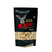 Raw - Classic Black Extra Wide Pre Rolled Tips - (Bag of 50)