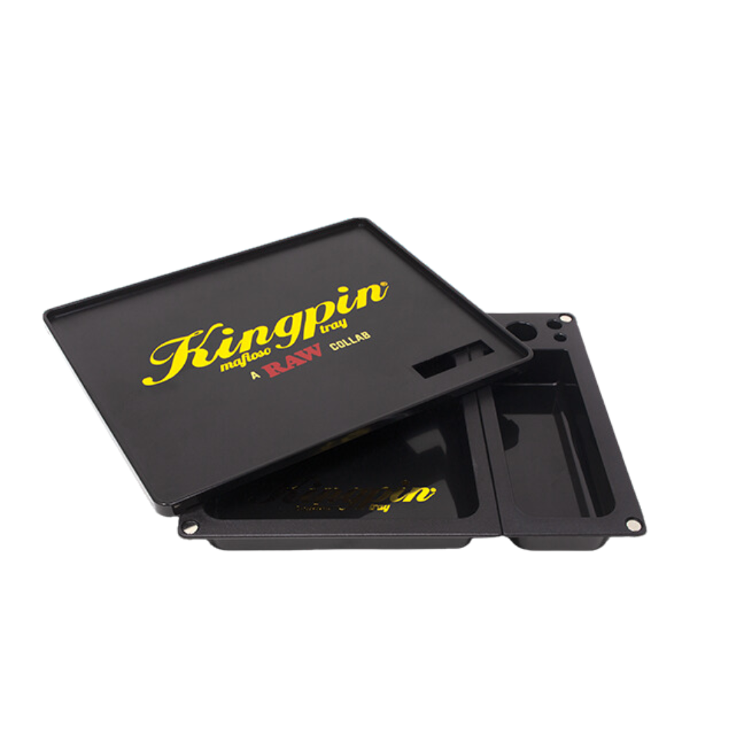 RAW x Kingpin - Mafioso Plastic Tray With Magnetic Lid - Rolling Trays - MK Distro