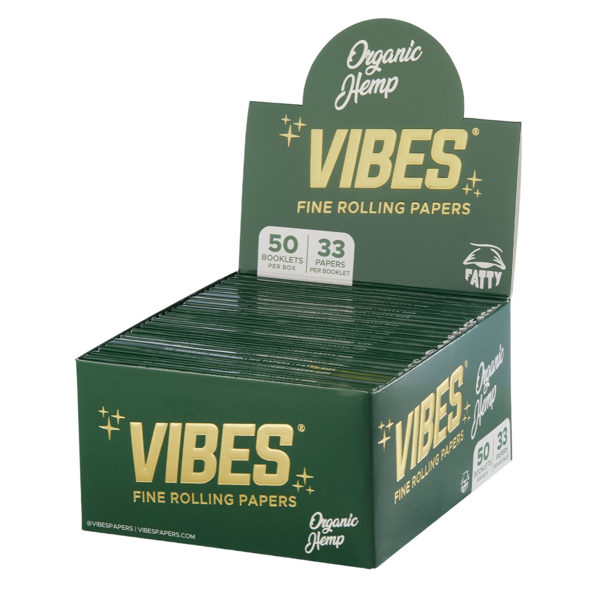 Vibes - Organic Hemp Fatty  - Rolling Papers (50 Packsx 33 Papers) - MK Distro