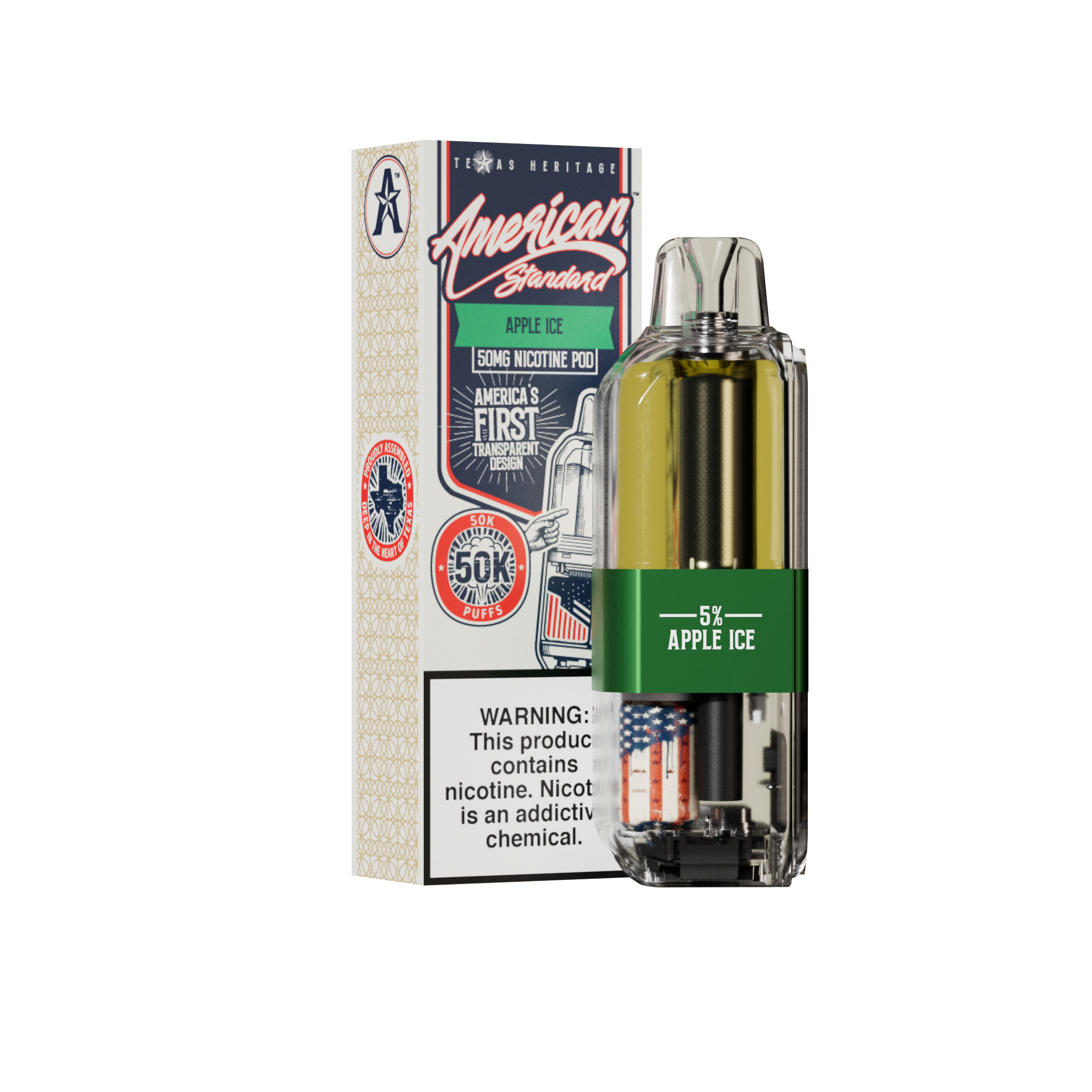 American Standard 50K POD - Disposable Vape (5%) (Box of 5)