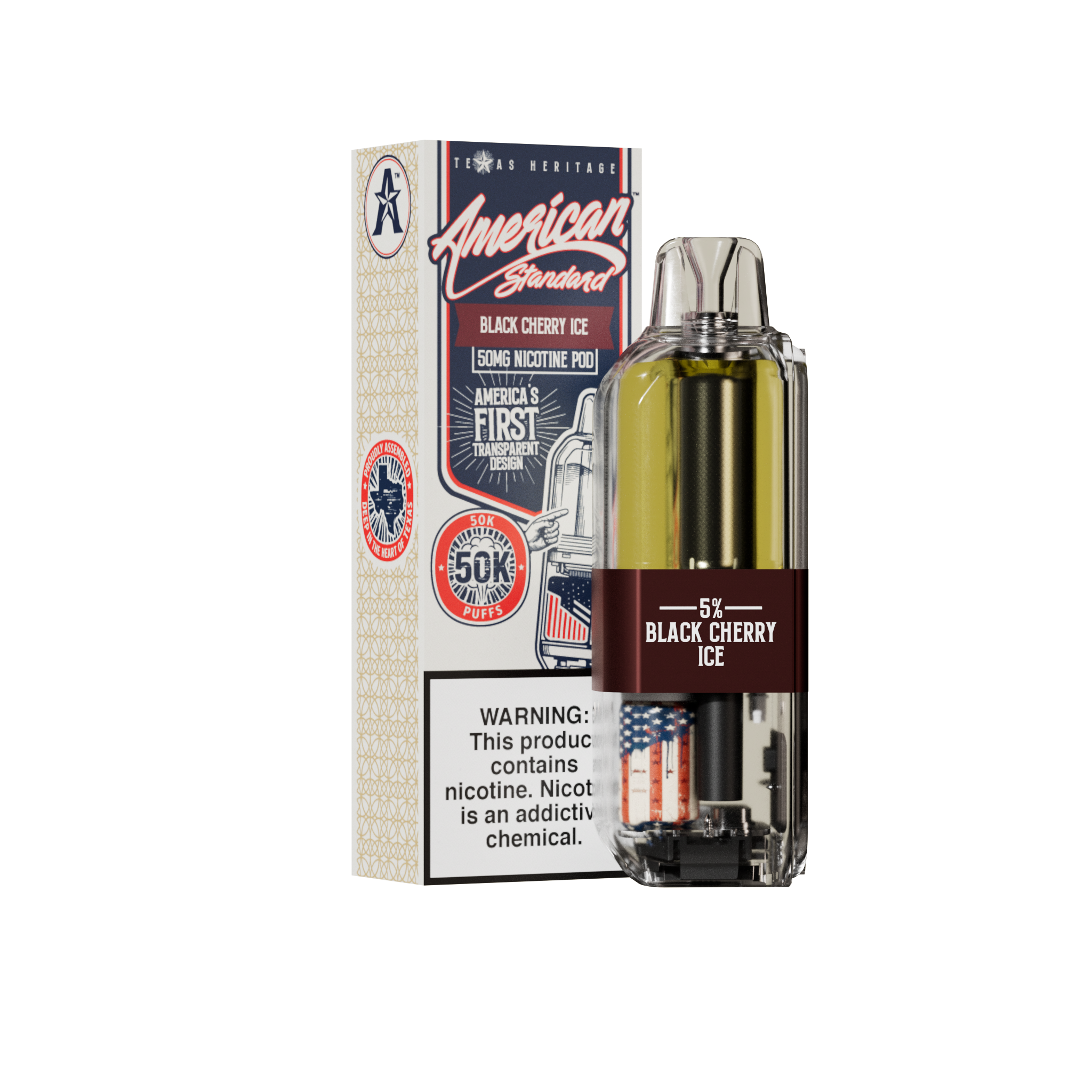 American Standard 50K POD - Disposable Vape (5%) (Box of 5)