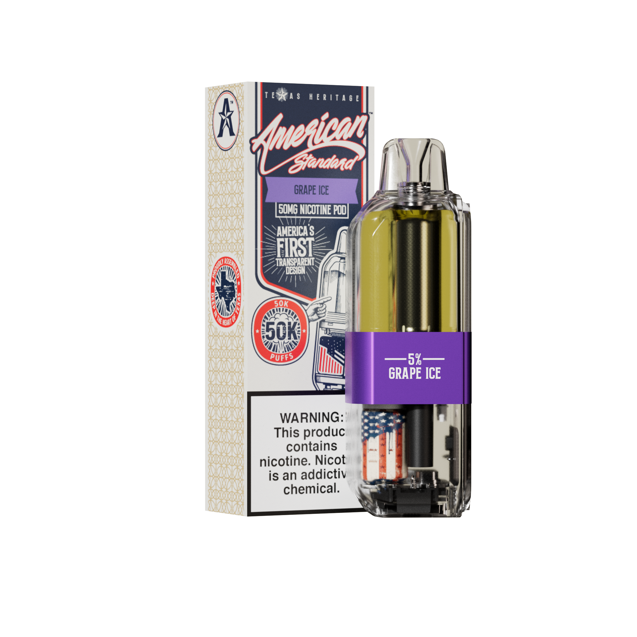American Standard 50K POD - Disposable Vape (5%) (Box of 5)