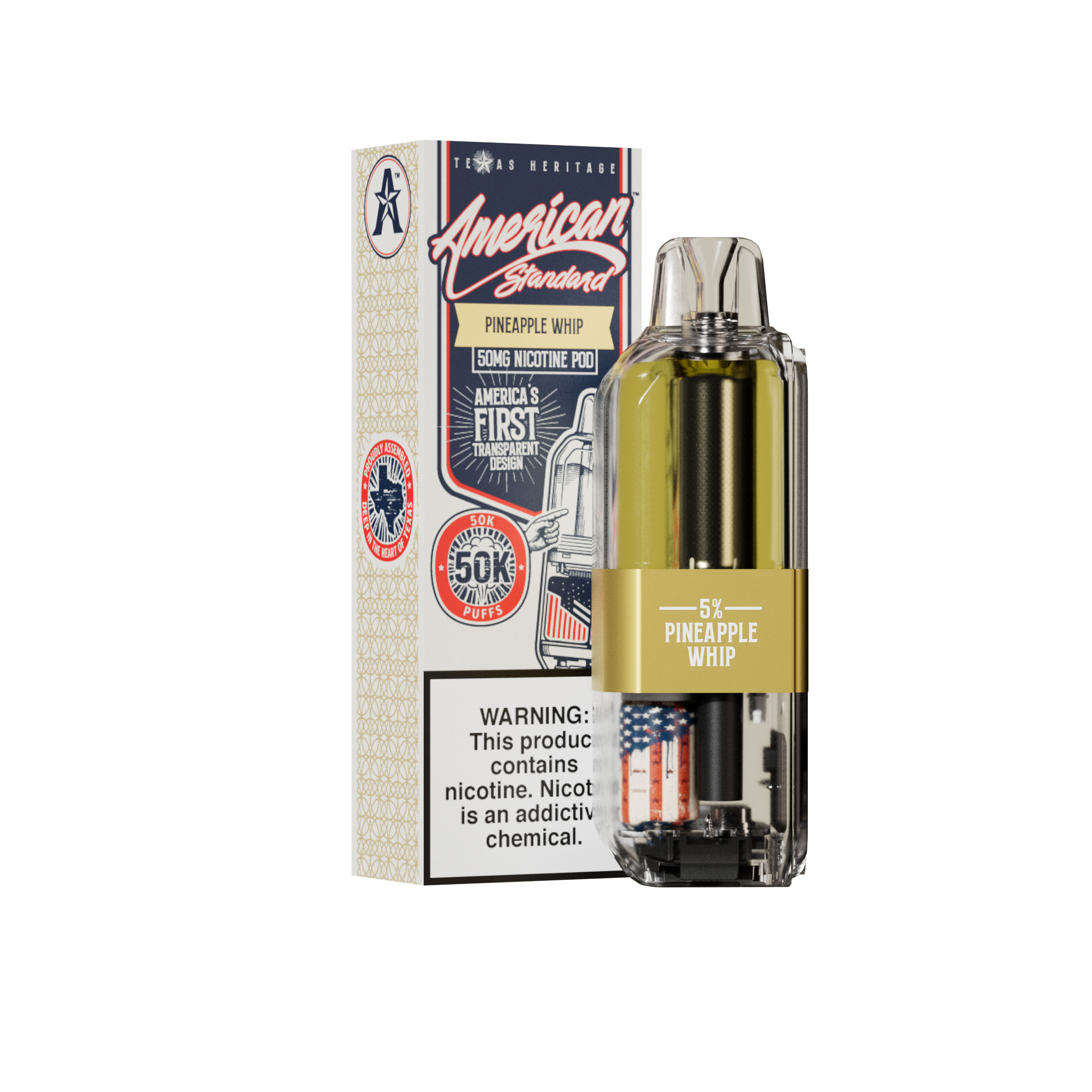 American Standard 50K POD - Disposable Vape (5%) (Box of 5)