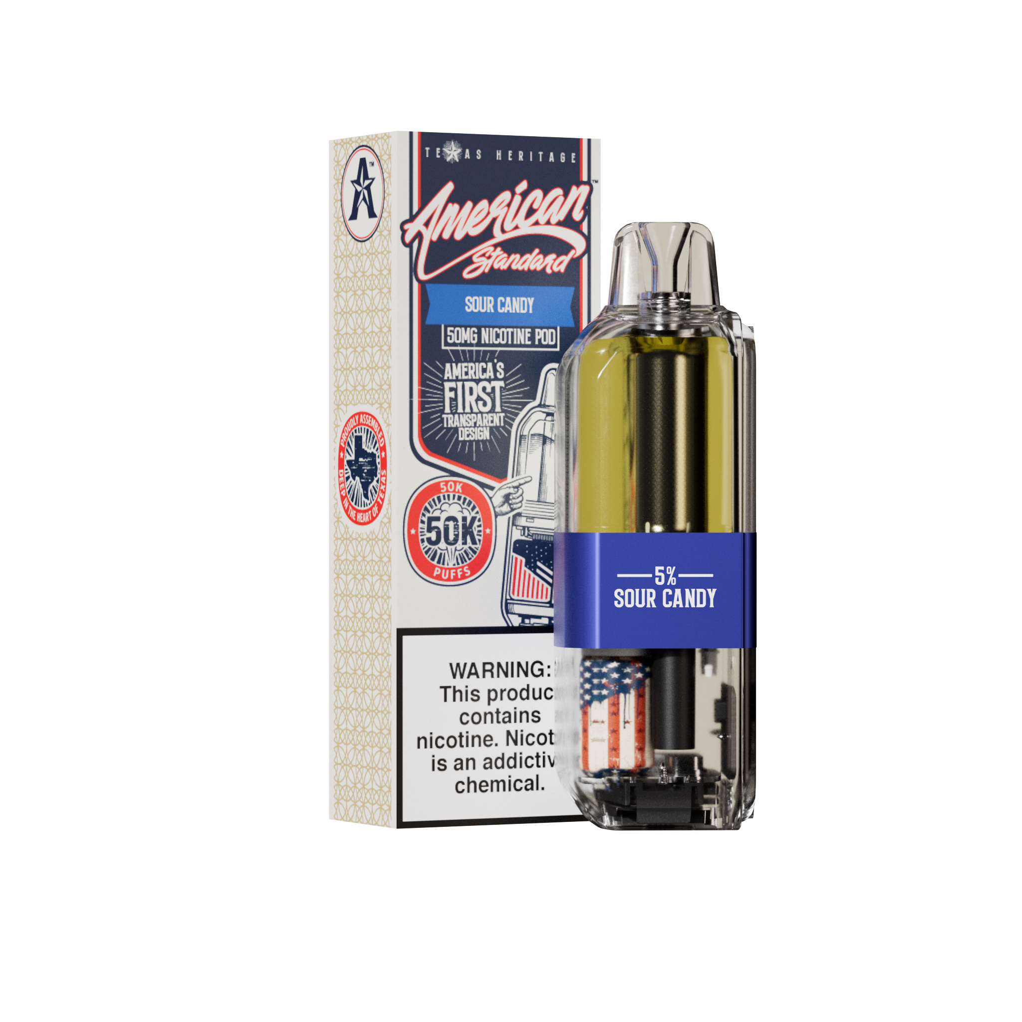 American Standard 50K POD - Disposable Vape (5%) (Box of 5)