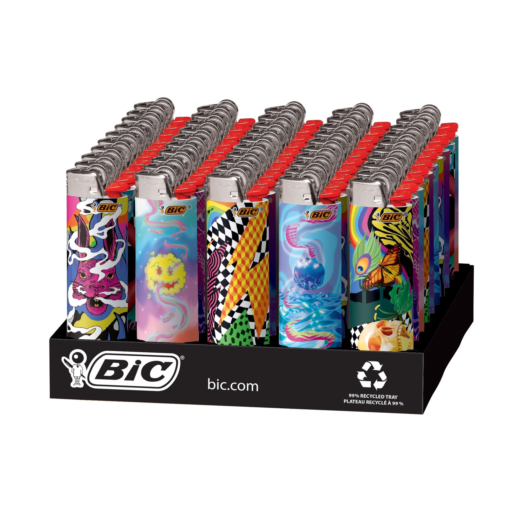 BiC Pocket Lighters - Refillable Lighters (Display of 50)