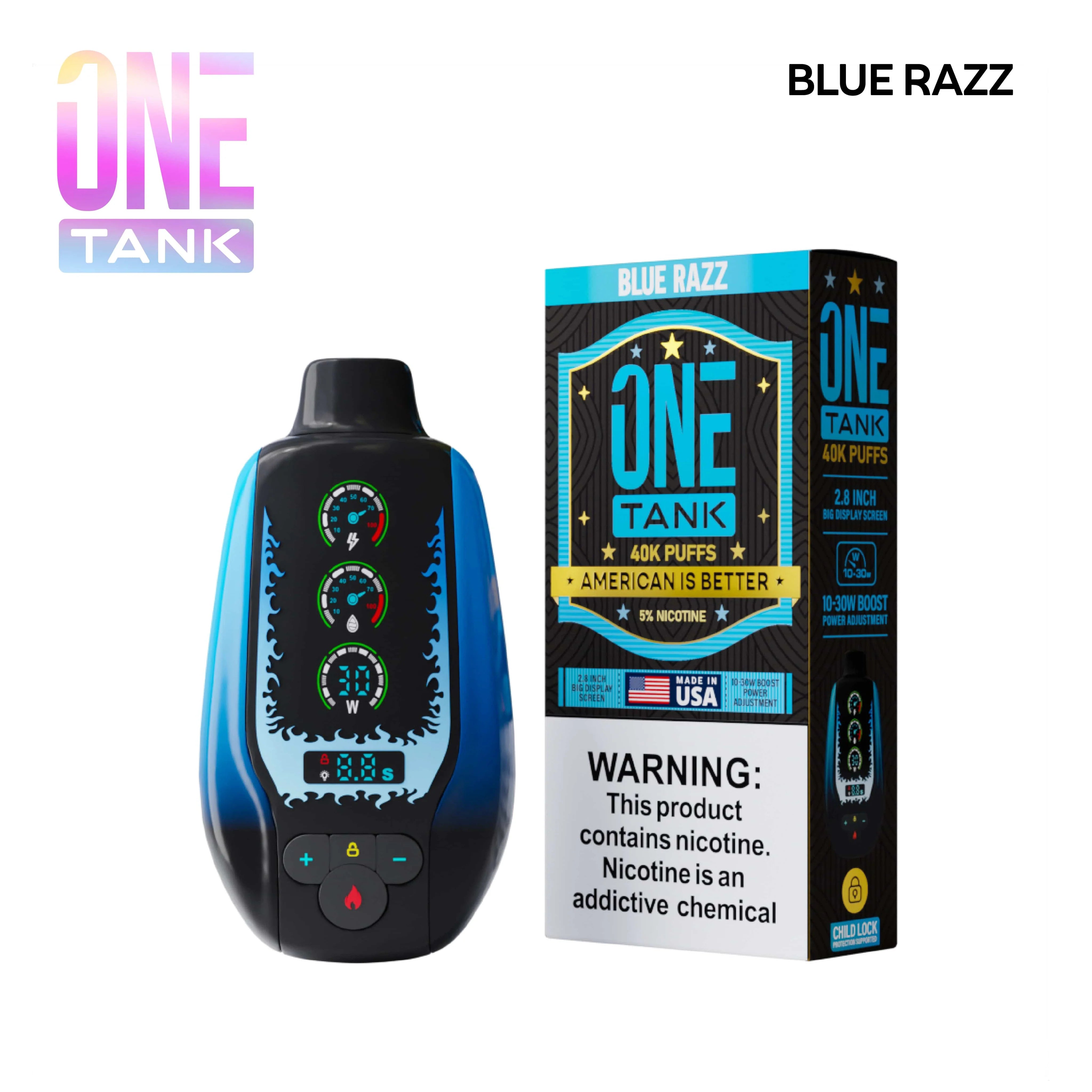 One Tank 40k - Disposable Vapes (5% - 40,000 Puffs) - Box of 5 (TEXAS COMPLIANT)