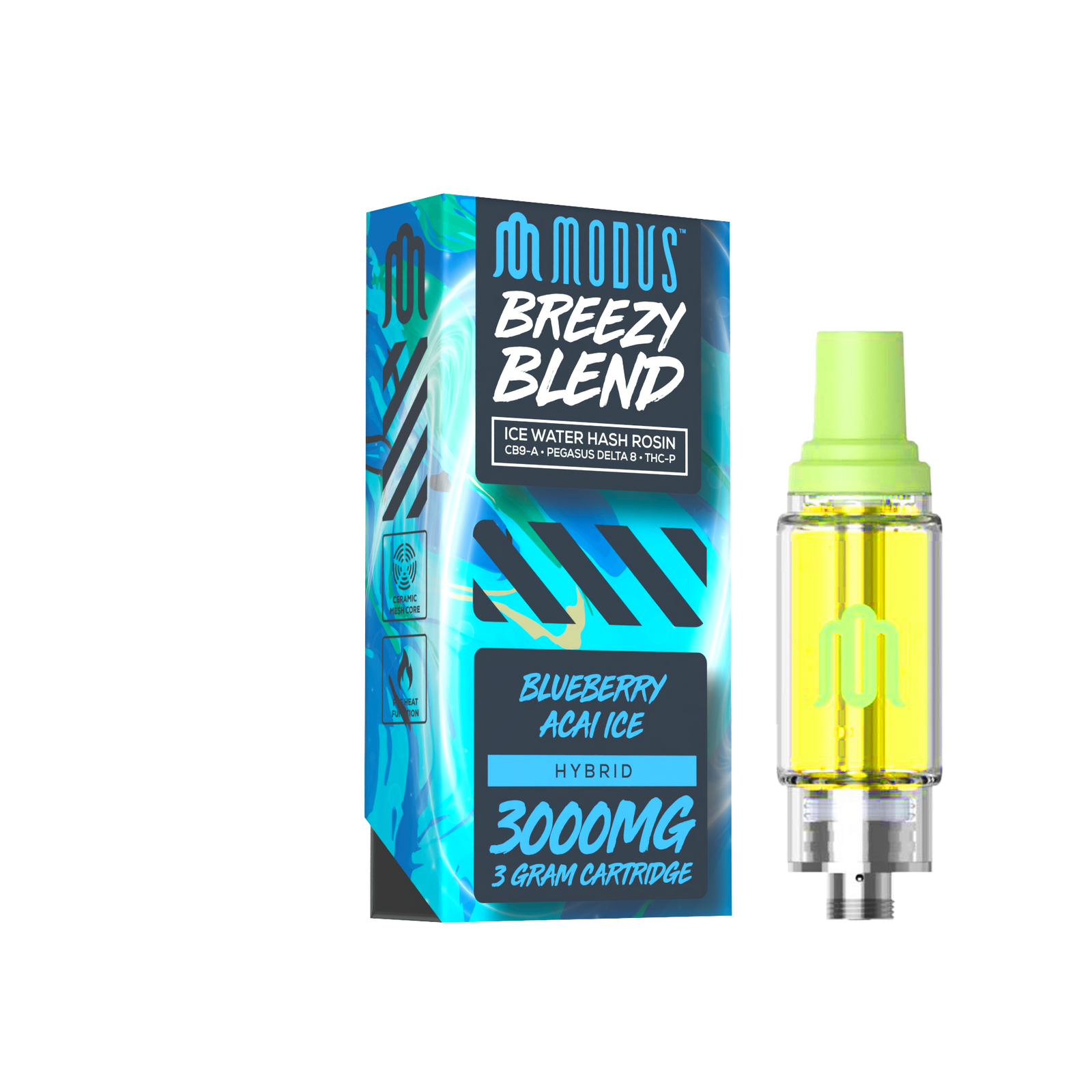Modus - Breezy Blend (Ice Water Hash Rosin CB9-A + Pegasus D8 + THCP) - Delta Cartridges (3g) - MK Distro