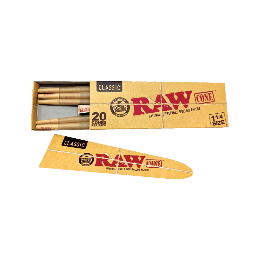 Raw - Classic 1 1/4 Size - Cones (Pack of 20) - MK Distro