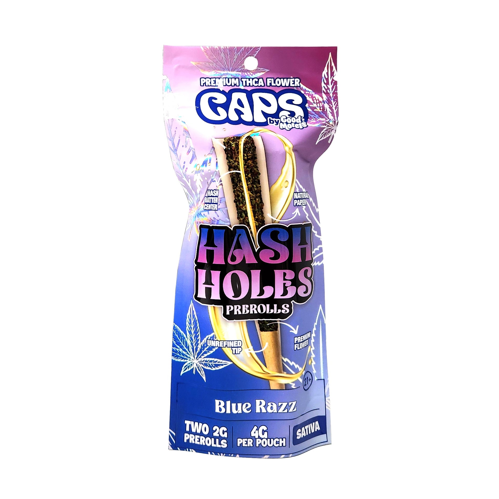 Caps (By Good Morels) - Hash Holes (Premium THCA) Pre-Rolls (2g x 2 Pre-Rolls) - MK Distro