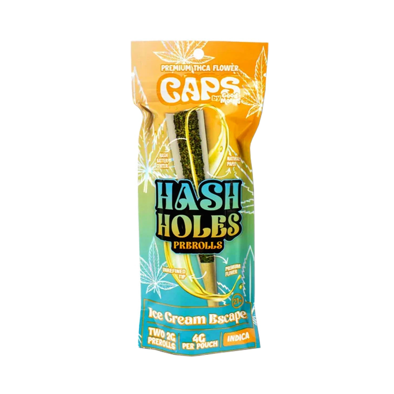 Caps (By Good Morels) - Hash Holes (Premium THCA) Pre-Rolls (2g x 2 Pre-Rolls) - MK Distro