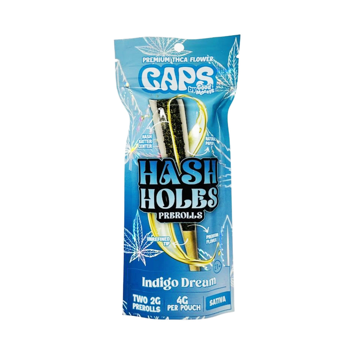 Caps (By Good Morels) - Hash Holes (Premium THCA) Pre-Rolls (2g x 2 Pre-Rolls) - MK Distro