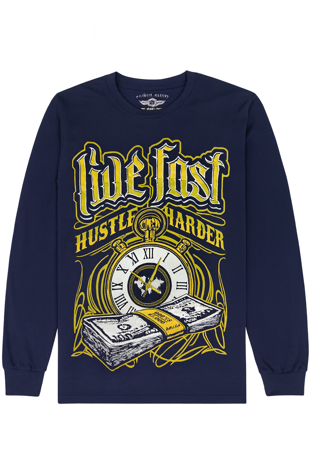 Hustle King - Compass Design - Full Sleeve T-shirt