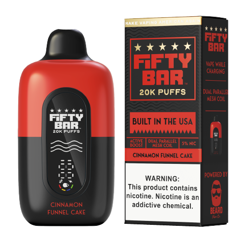 Fifty Bar - Built In The USA - Disposable Vape (5% - 20,000 Puffs) - Box of 5