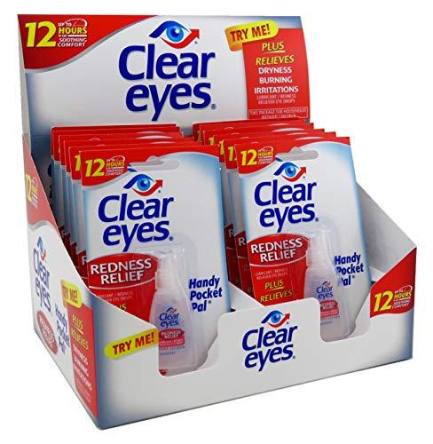 Clear Eyes - Pocket Pack Display - Eye Drops (Box of 12) - MK Distro