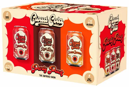 Cloud Cola - D9+THC (10mg)  Infused Soda Party Pack  - Pack of 6