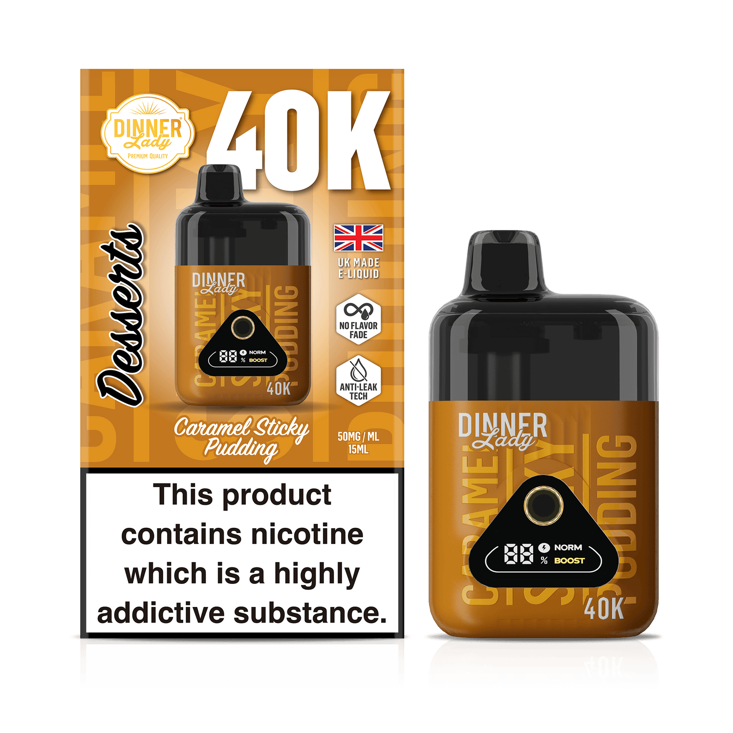 Dinner Lady Desserts 40K - Disposable Vape (5%) (Single) TX Compliant - MK Distro